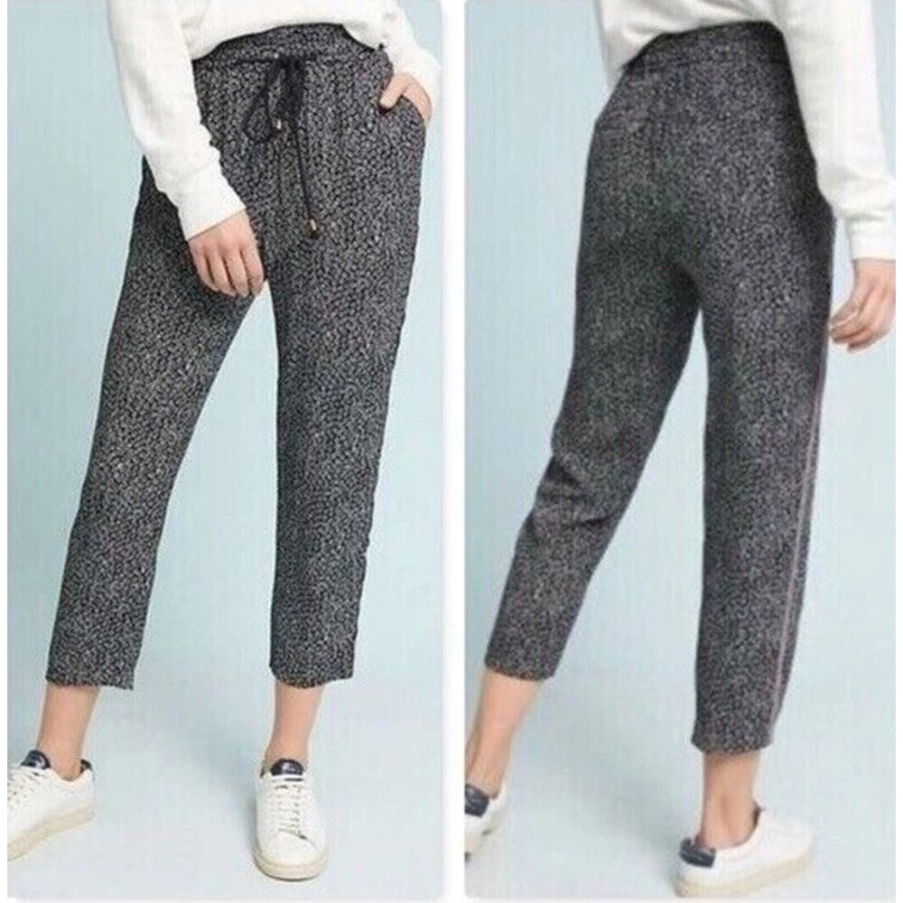 Anthropologie Ett Twa Track-Striped Joggers pants Flower Printed Size Small